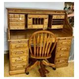 Contemporary Roll Top Desk & Chair