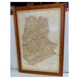 Framed Delaware & Otsego Co. Map
