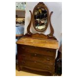 Oak Dresser w/ Oval Mirror