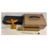 Metal Boxes & Thermometer