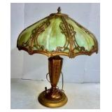 Large Slag Glass Lamp