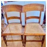 Pair of Tiger Maple chairs