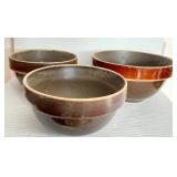 Graduated Set of Brown Bowls