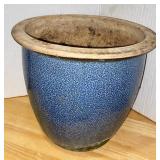 Tapered Blue Ceramic Flower Pot