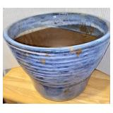 Blue Ringed Flower Pot