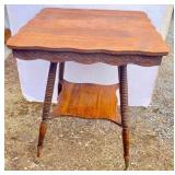 Oak stand w/ ball & claw feet