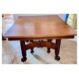Square Oak Banquet Table 48" Closed