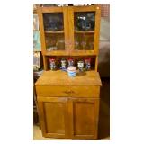 Small Oak Step Back Cupboard