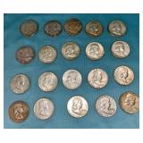 20 FRANKLIN HALF DOLLARS