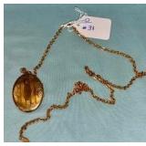 COSTUME GOLD LOCKET & CHAIN