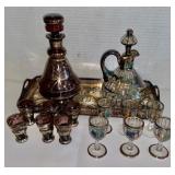 SIlver Overlay Cordial Set