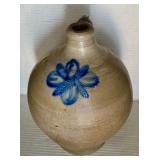 Ovoid Crock w/ Blue Flower