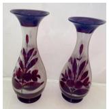 Pair of Bohemian Glass Vases