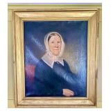 Large Framed Early Oil Portrait