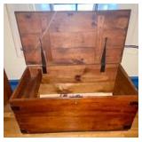 Blanket Chest Open w/ Strap Hinges