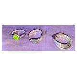 3 Sterling Rings