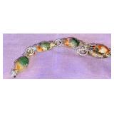 Silver Bracelet w/Agates