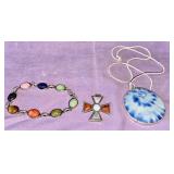 Sterling Agate Pieces