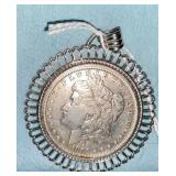 1882 Silver Dollar in Sterling Mounting