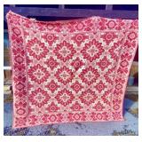 Red & White Homespun Coverlet
