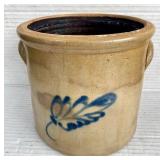 Crock with Blue Leaf