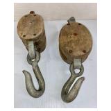 Vintage Wooden Pullies