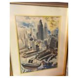 1930 Lithograph of Manhattan