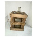 Glass Jug w/ crate