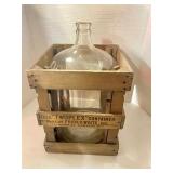 Glass Water Bottle In Crate