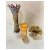 Carnival Glass Hatpin Holder & Vase