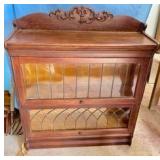 2 Section Bookcase w/ Leaded Doors