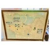 Original 1943 VIII Corps In Europe Map