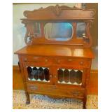 Oak Server-Leaded Doors & 3 mirrors