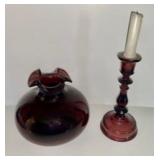 Hand Blown Purple Vase