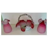 Art Glass Basket & Vases