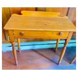 One drawer Table w/ Backsplash