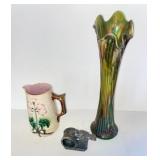 Carnival Vase, Napkin Ring, Pitcher