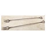 Early Iron Cooking forks-Heart Handle