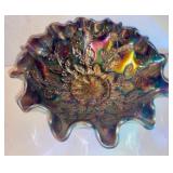 Purple Grape & Leaf Carnival Bowl