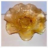 Amber Carnival Holly Bowl