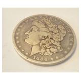 1884 O Morgan Silver Dollar
