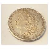 1881 O Morgan Silver dollar