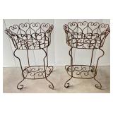 Pair of Wire Plant Stands