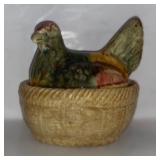 Majolica Hen On Nest