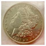 1881 O Morgan Silver Dollar