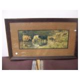 nice oak framed cattle picture