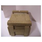 wood small arms ammo box with some ammo