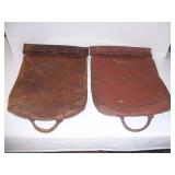 pair of leather mail bags - 1 signed F.C. Chisholm Delhi, NY
