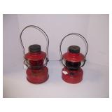 pair of Con Ed Lanterns - red globes
