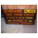 Schoharie Creek Public Fishing Stream Sign - 2 sided